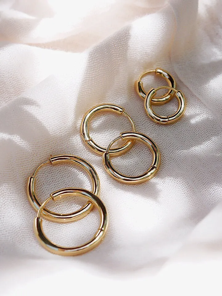 Perfect Large 18kt Gold Filled Huggie Hoop Earrings