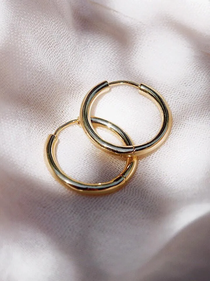 Perfect Large 18kt Gold Filled Huggie Hoop Earrings