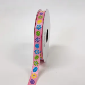 Pink Satin Easter Icons Ribbon - ( 3/8 Inch x 10 Yards )