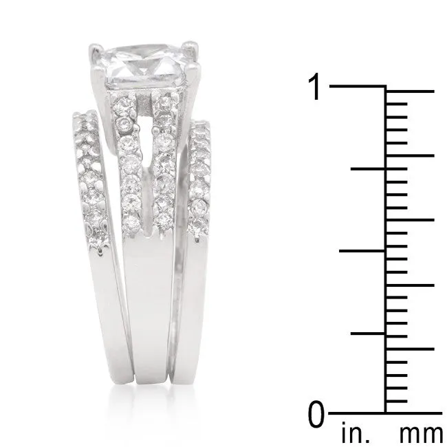 Princess Cut Triple Bridal Set