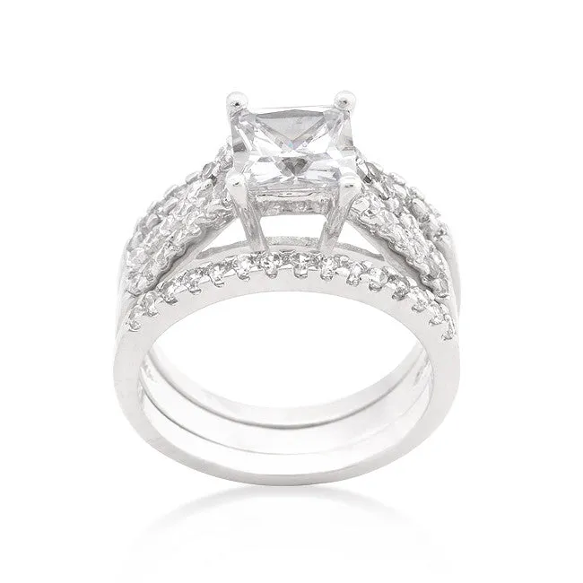 Princess Cut Triple Bridal Set