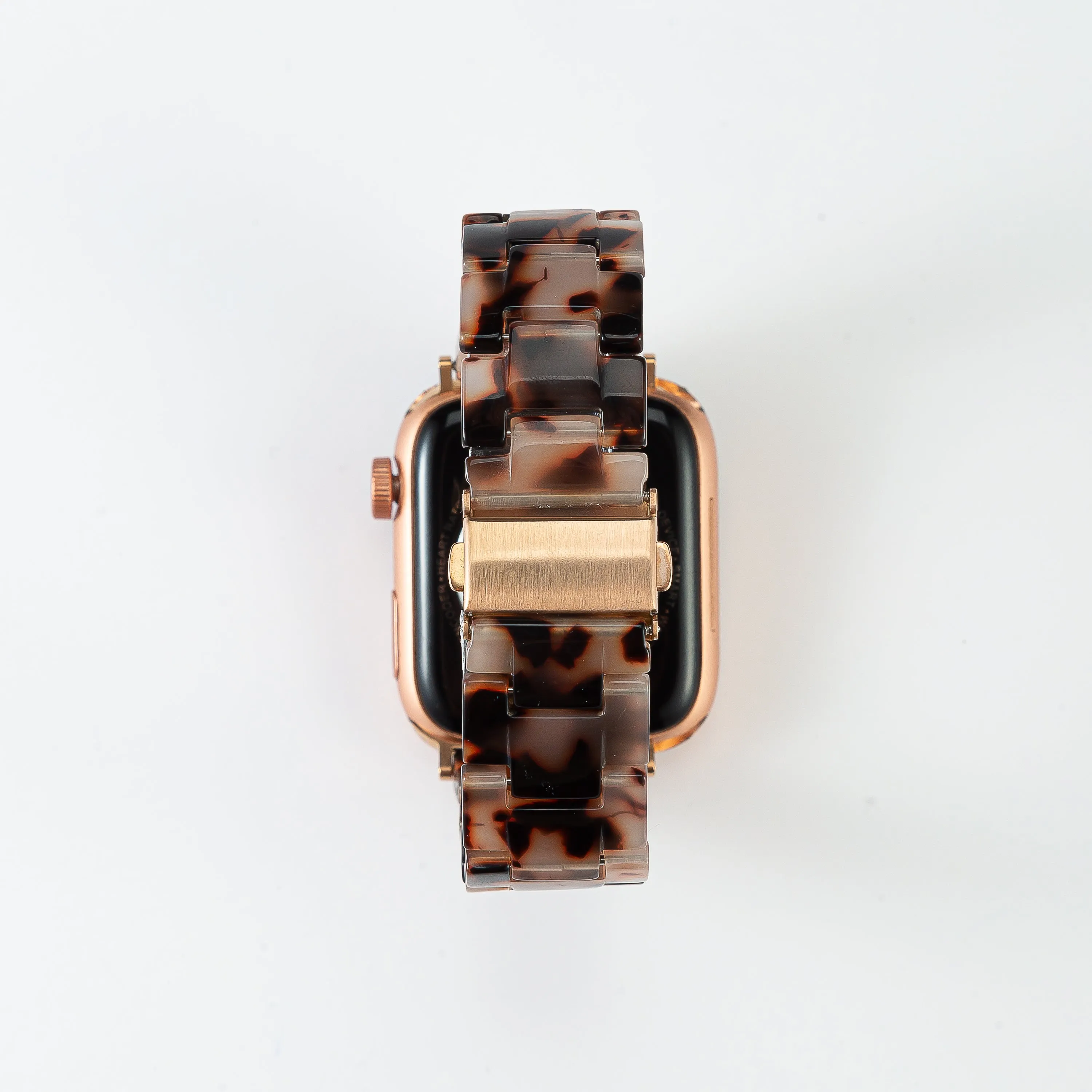 Resin Light Tortoise Strap / Rose Gold Buckle - 38mm, 40mm, 41mm