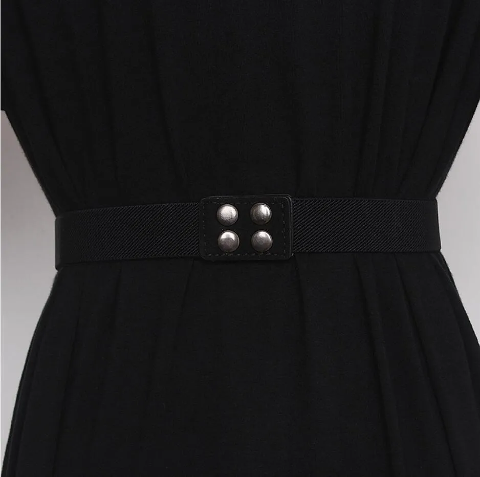 Retro fashion crystal rhinestone inlay elastic elastic belt thin girdle belt