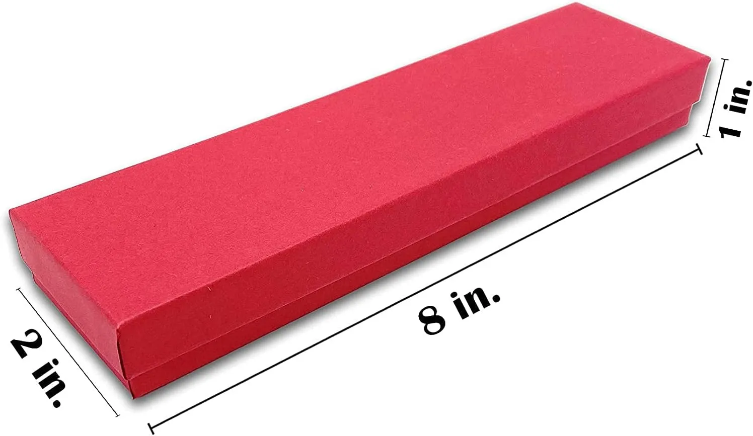 RJ Displays- 6 Pack Red Paper Cardboard Color Cotton Boxes Jewelry Bracelet, Watches, Necklace and Anklet Gift Displays 8" x 2" By RJ Displays (Red)