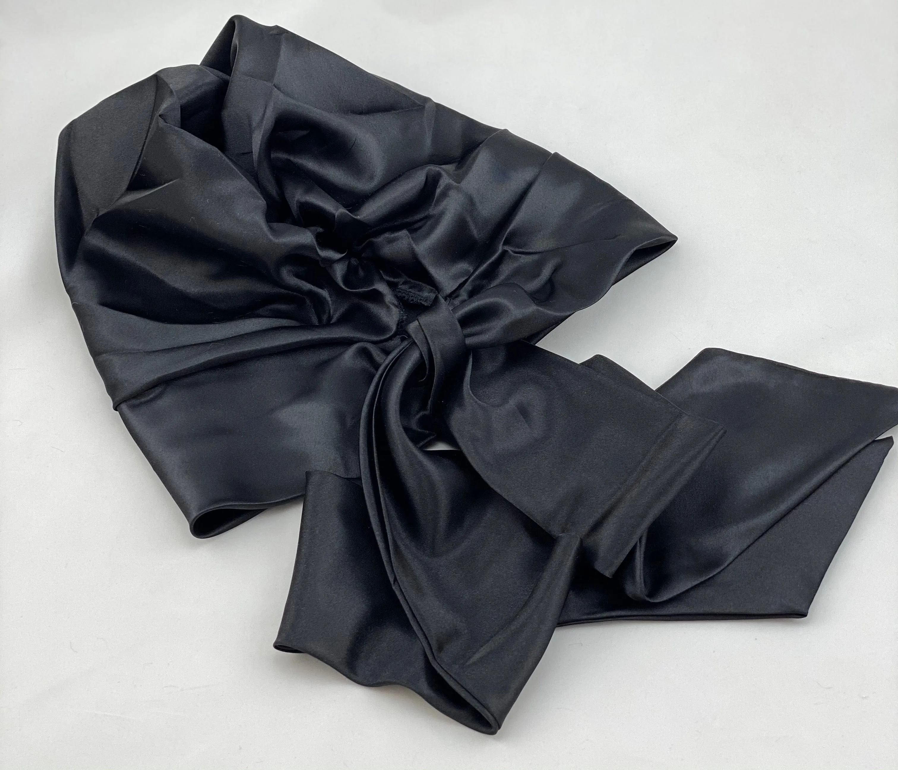 Satin Beanie Wrap - Black