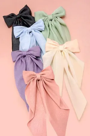 Satin Bow Ribbon Hair Clips