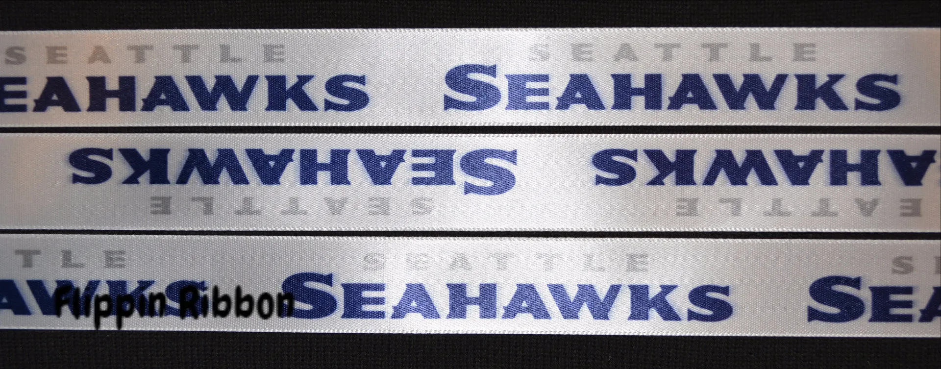 Seattle Seahawks Ribbon - 7/8 inch Printed Satin