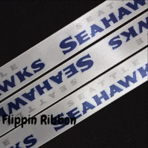 Seattle Seahawks Ribbon - 7/8 inch Printed Satin