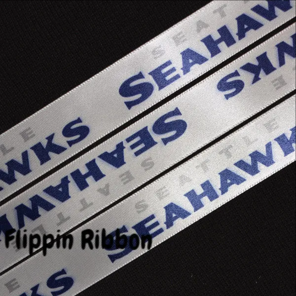 Seattle Seahawks Ribbon - 7/8 inch Printed Satin