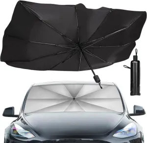 Sedan SUV Car Sun Shade for Windshield UV Rays and Heat Sun Visor Protector,Foldable Windshield Sun Shade Umbrella,Keep Car Cool,Easy to Use/Store,57''x 31''
