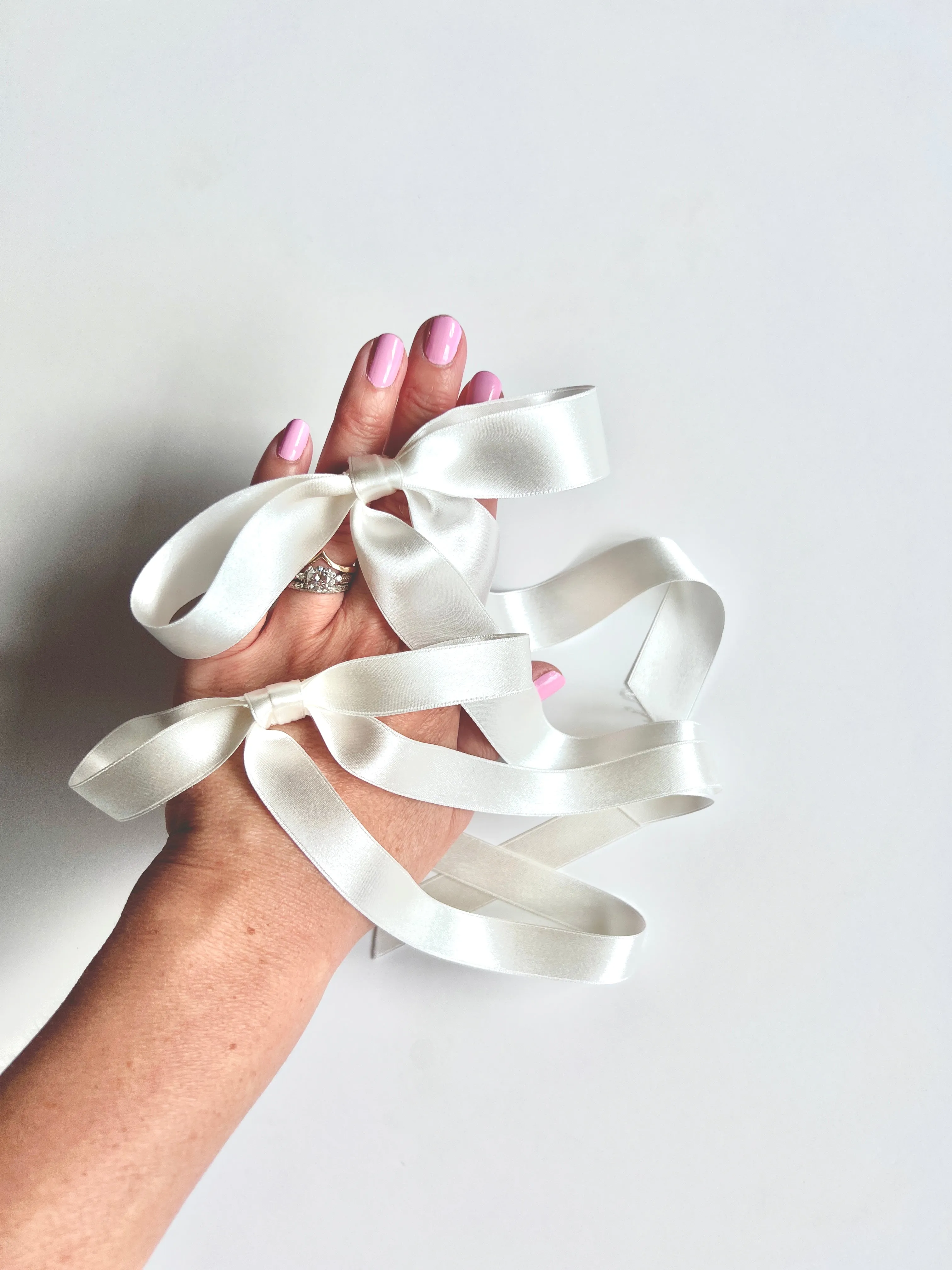 Timeless Romantic Satin Long Bow | 100% Silk Satin | Luxury Designer Bridal Accessories | Made to Order