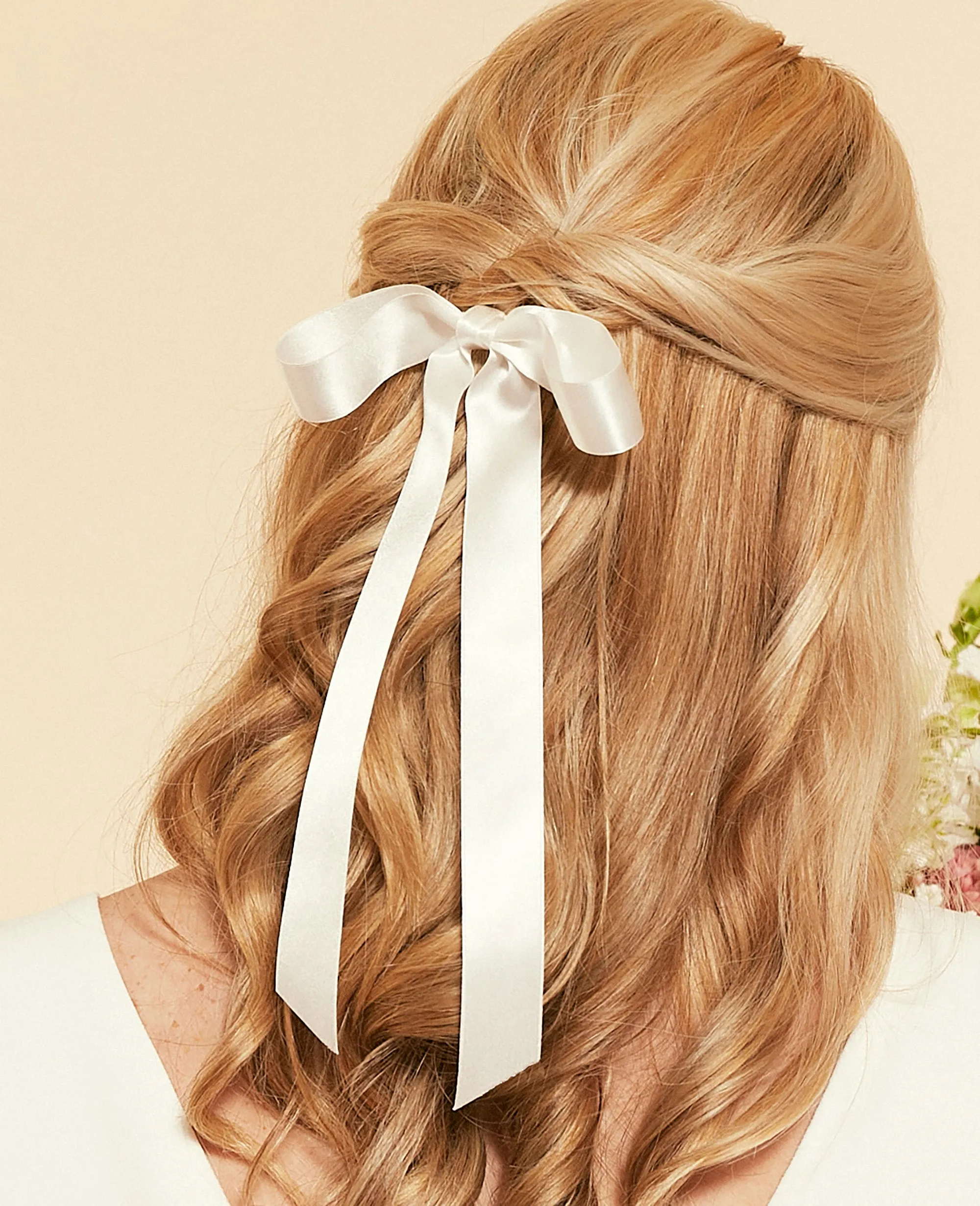 Timeless Romantic Satin Long Bow | 100% Silk Satin | Luxury Designer Bridal Accessories | Made to Order