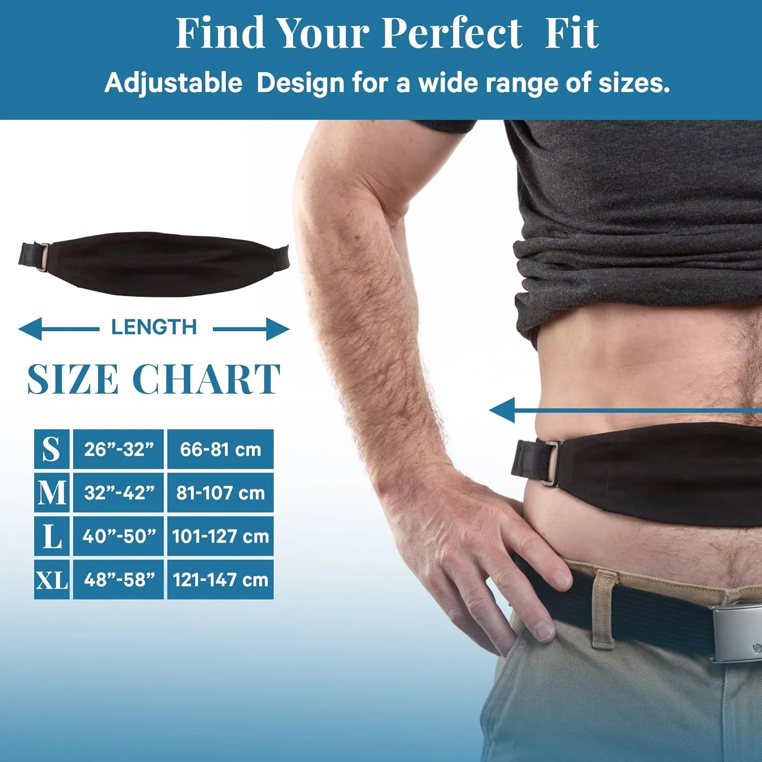 Tuck-Away PD Dialysis Belt - Adjustable, Comfortable Peritoneal Dialysis Clothing for Discreet Tubing Concealment - Easy Access Waist Support - Durable Medical Accessory