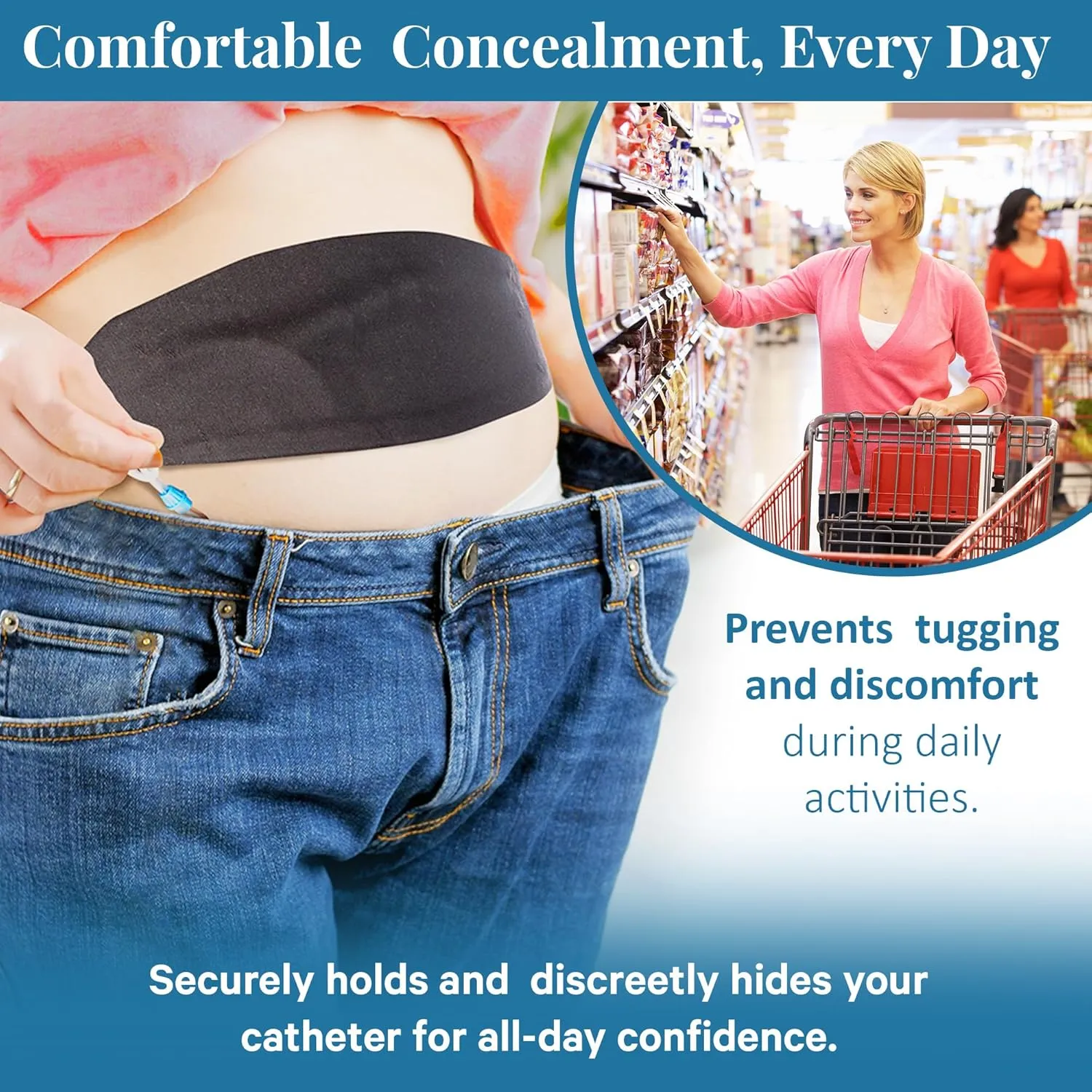 Tuck-Away PD Dialysis Belt - Adjustable, Comfortable Peritoneal Dialysis Clothing for Discreet Tubing Concealment - Easy Access Waist Support - Durable Medical Accessory