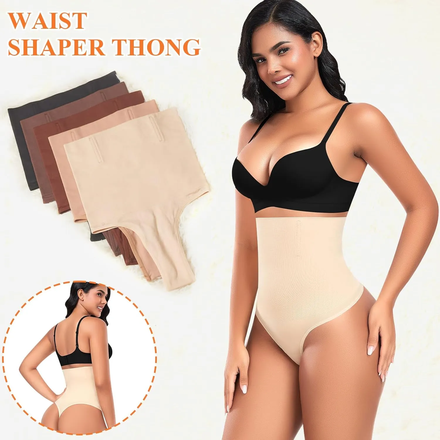 Tummy Control Thong Shapewear for Women High Waisted Body Shaper Panties Shaping Thong Girdle Underwear