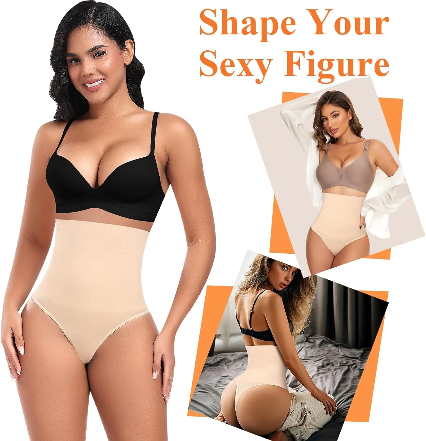 Tummy Control Thong Shapewear for Women High Waisted Body Shaper Panties Shaping Thong Girdle Underwear