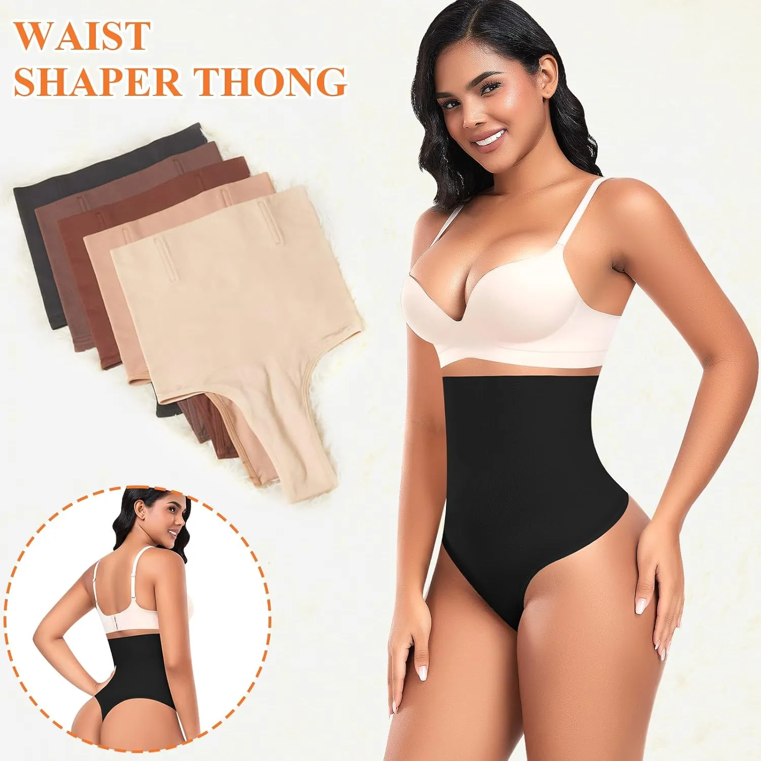 Tummy Control Thong Shapewear for Women High Waisted Body Shaper Panties Shaping Thong Girdle Underwear