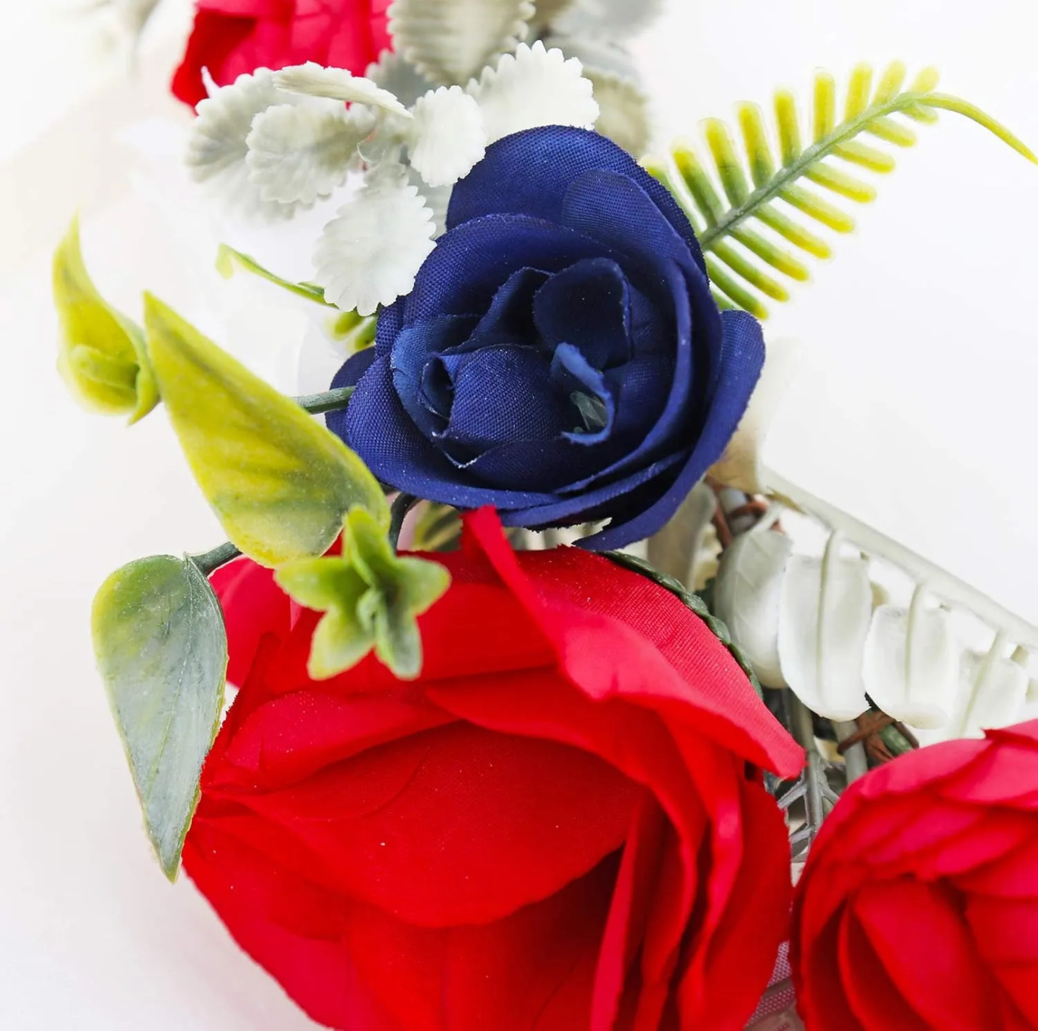 Vivivalue Adjustable Flower Headband Rose Flower Crown Hair Wreath Floral Headpiece Halo Boho with Ribbon Wedding Party Photos
