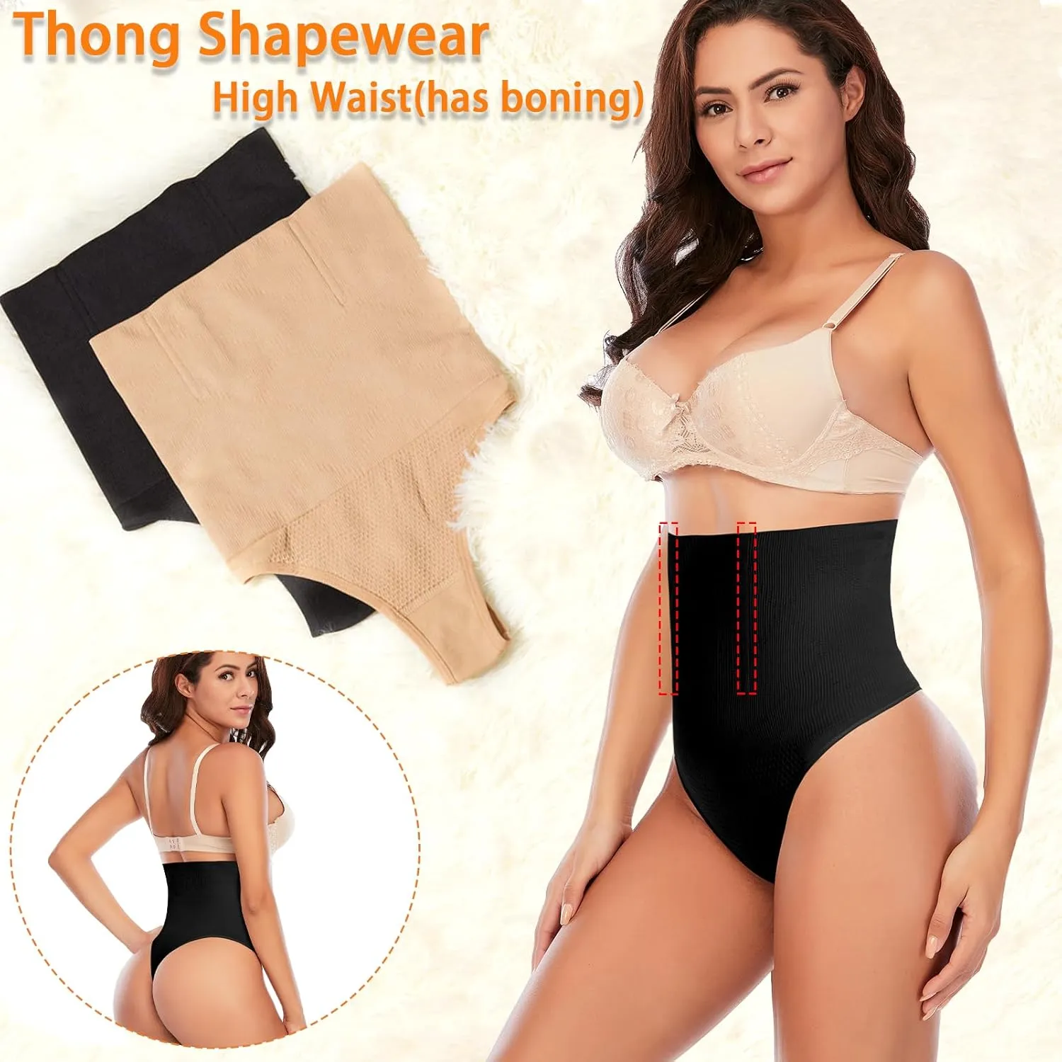 Werena Tummy Control Thong Shapewear for Women Seamless Shaping Thong Panties Body Shaper Underwear